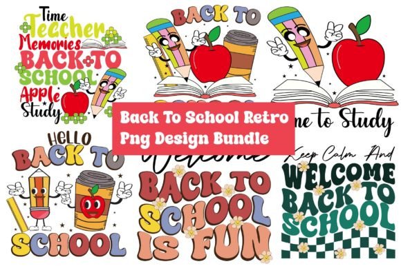 Back to School Retro PNG Design Bundle: Vintage Style for Modern Projects
