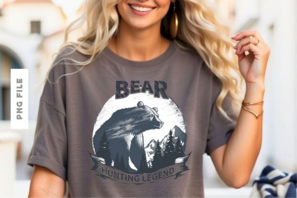 Bear Hunting Legend T-shirt Design: A Premier Creative Asset