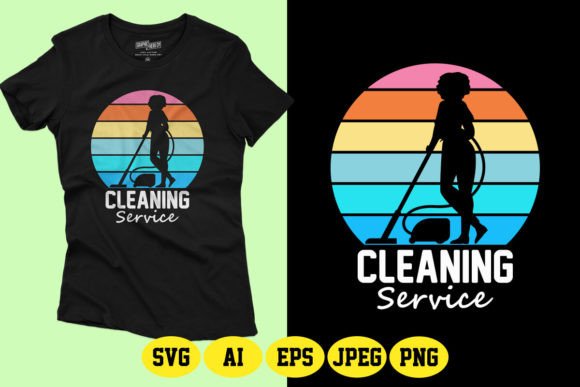 Cleaning Service SVG T-Shirt Design for Your POD Business
