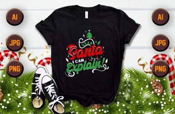 DEAR SANTA Christmas T-shirt Design: Festive Branding Assets