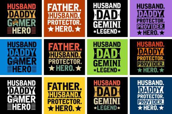 Husband T-Shirt Design Bundle: Trendy POD Graphics