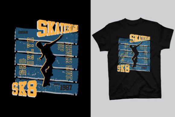 Skateboard T-Shirt Design: Dynamic Graphics for Modern Apparel