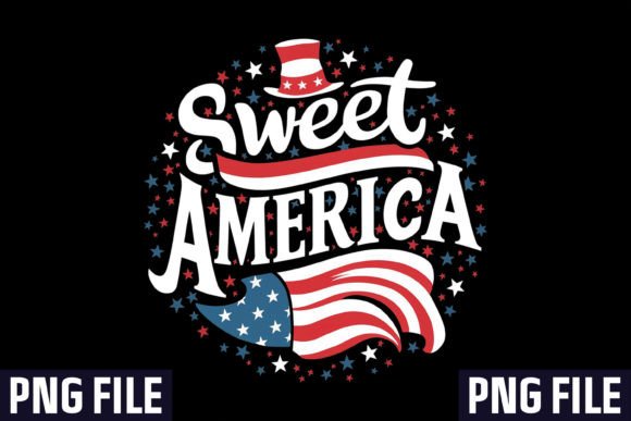 Sweet America Sublimation Design: Patriotic Flair for Modern Projects